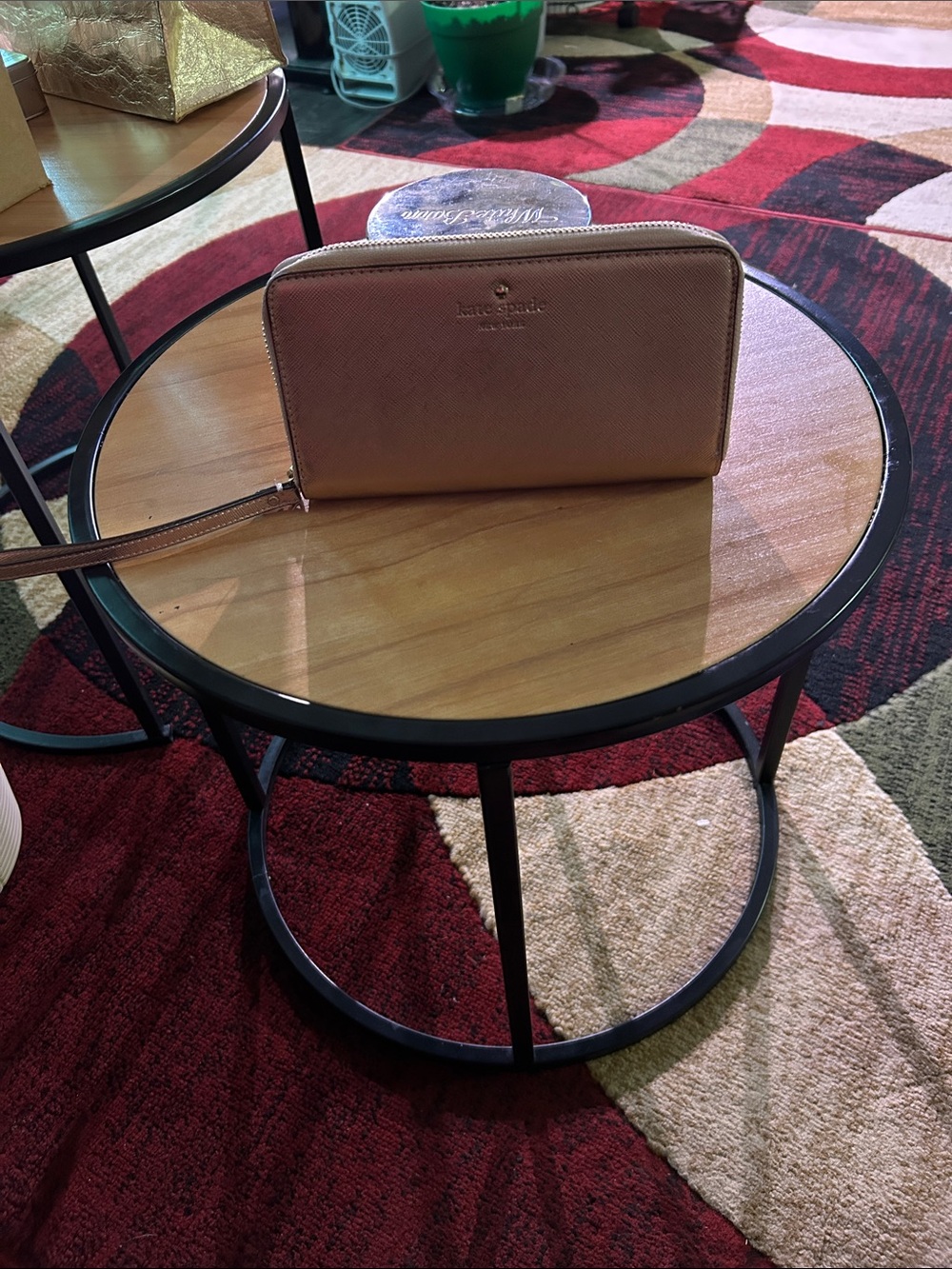 Kate Spade Rose Gold Saffiano Wristlet Wallet
